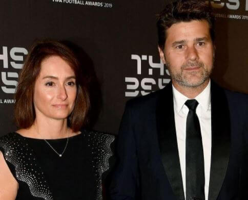 Karina Grippaldi  with her husband Mauricio Pochettino